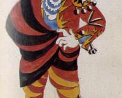 巴勃罗毕加索 - 芭蕾舞剧《三角帽》服装设计：骑马的斗牛士